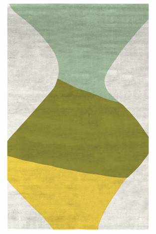 rugstotemcream/celery/spring green/yellow Judy Ross Hand-Knotted Custom Wool Totem Rug cream/celery/spring green/yellow